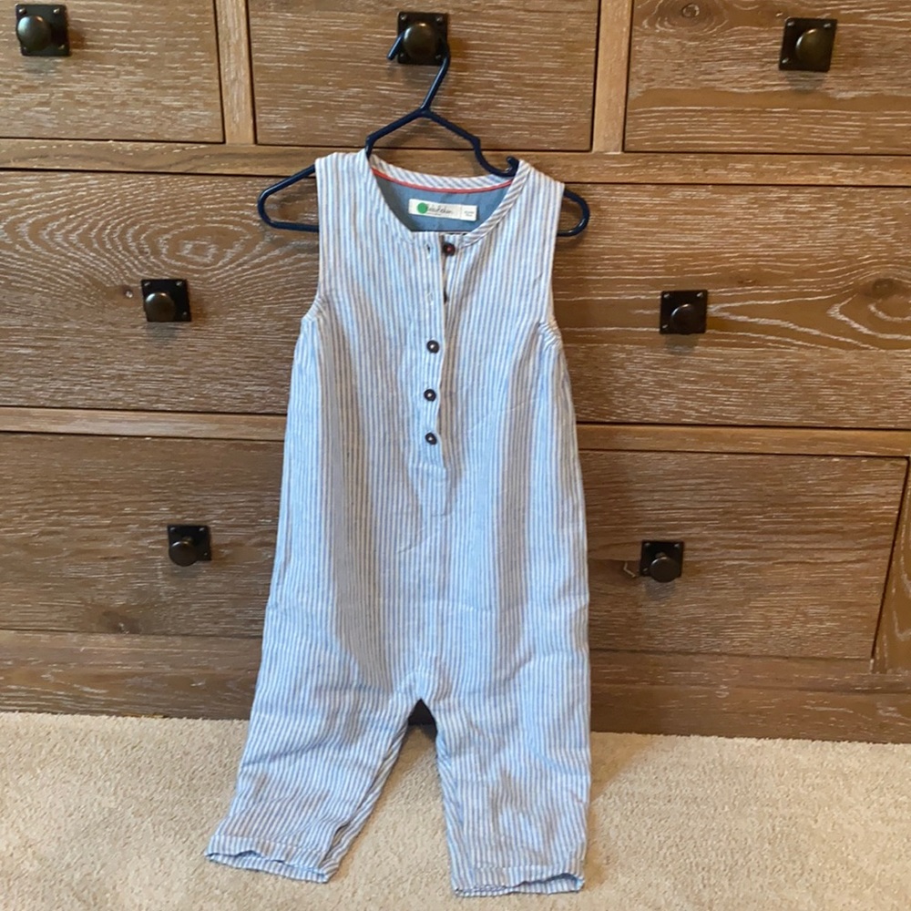 Mini Boden ticking stripe romper